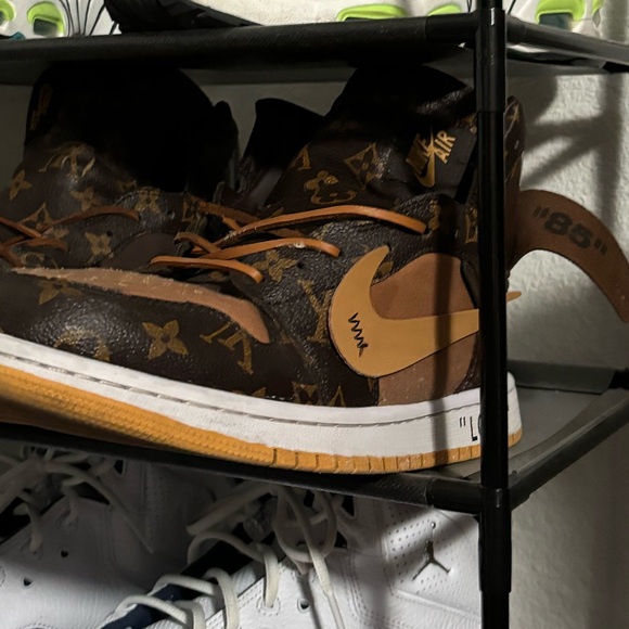 Louis Vuitton Nike Air Jordan 1 Retro High Top Customized Sneakers - Picture 1 of 3